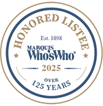 Marquis Who's Who Honored Listee badge, 2025