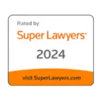 Super Lawyers rated badge, 2024